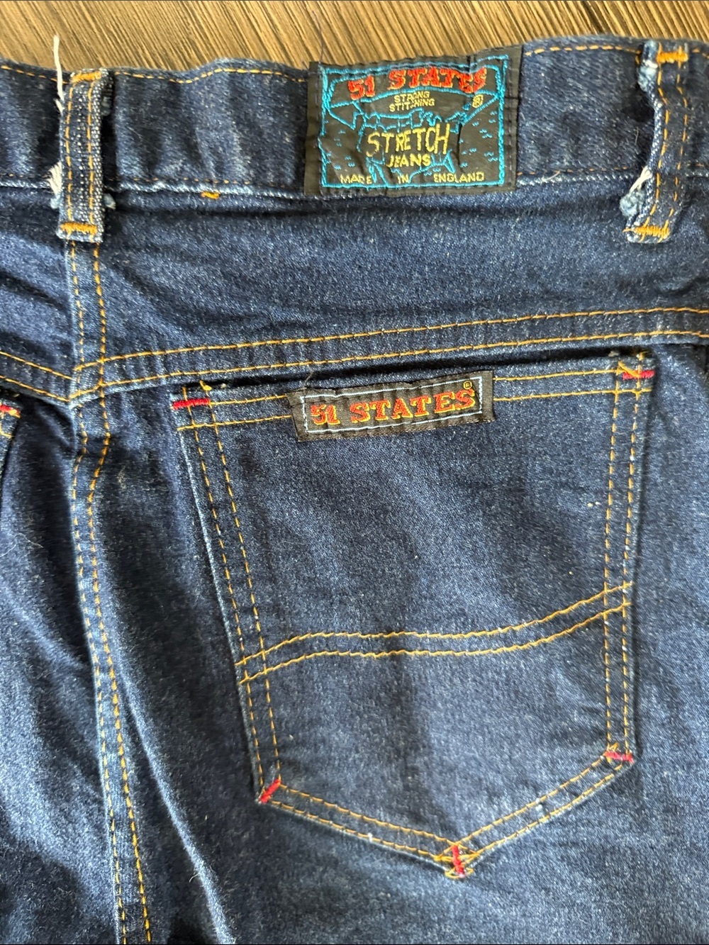 Vintage 51 States Made in England Stretch Jeans High Rise Tapered Dark Wash 29 - Picture 15 of 16